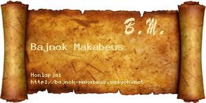 Bajnok Makabeus névjegykártya